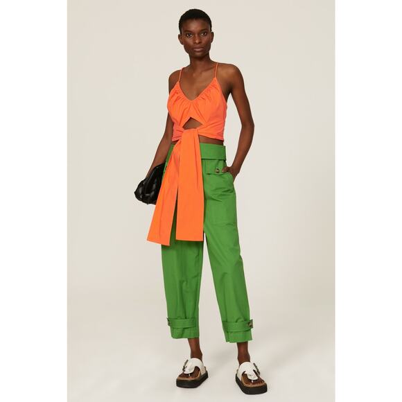 Tanya Taylor Cecil‎ Crop Top Orange Tie Front Tank Size 8 - Picture 10 of 10